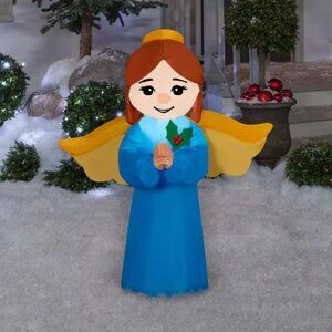 ​3.5 ft Angel Christmas Airblown Inflatable LED Yard Decor Christian Jesus Holy